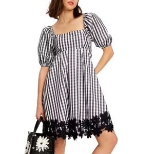 Kate Spade Black and White Gingham Mini Dress Size XXL